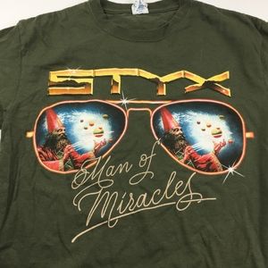 Delta Shirts - Styx Man Of Miracles World Tour Concert Graphic T Delta Shirts - Styx Man Of Miracles World Tour Concert Graphic T